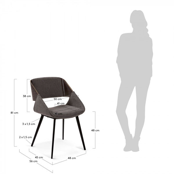 Стул La Forma Herrick Темно-серый-5