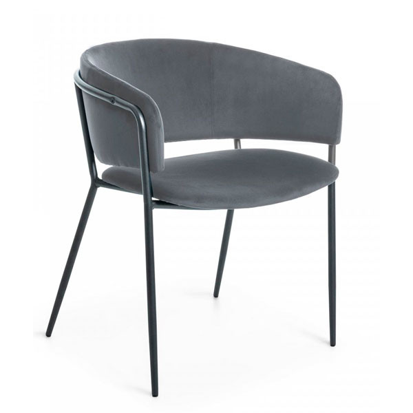 Крісло La Forma KONNIE Сірий велюр-0