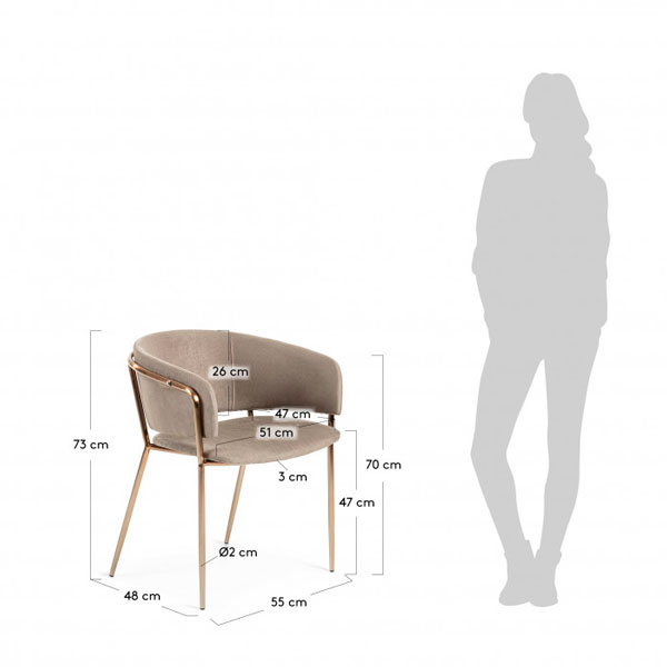 Кресло La Forma KONNIE Серо-коричневый-3