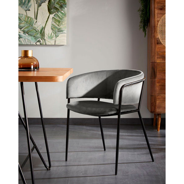 Крісло La Forma KONNIE Сірий велюр-3