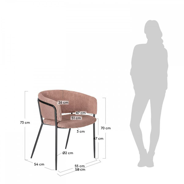 Стул La Forma KONNIE Розовый-6