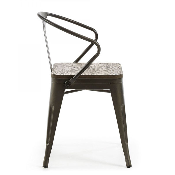 Стул с подлокотниками La Forma MALIBU Темно-серый-1