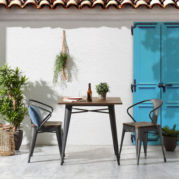 Стул с подлокотниками La Forma MALIBU Темно-серый-4