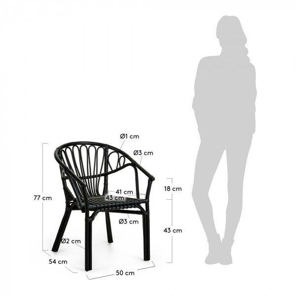 Крісло La Forma CORYNN Чорний-4