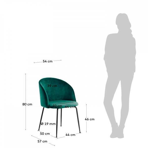 Стул La Forma LAUDELINA Темно-зеленый-1
