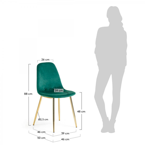 Стілець La Forma LISSY Зелений велюр-5