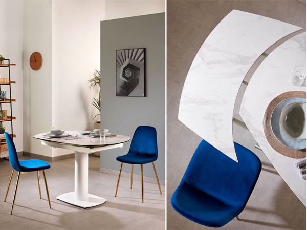 Стул La Forma LISSY Синий велюр-4