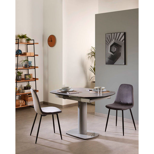 Стілець La Forma LISSY Темно-сірий велюр-4