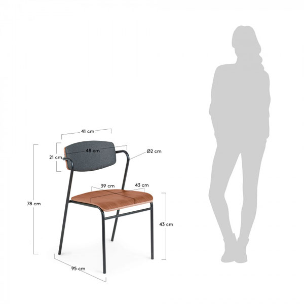 Стілець La Forma CASPER Коричневий-7