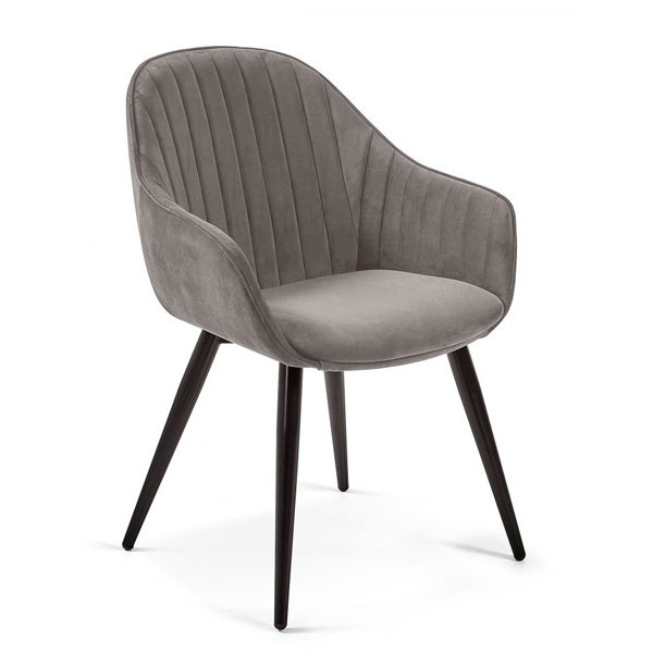 Стілець La Forma Herbert Сірий велюр-0