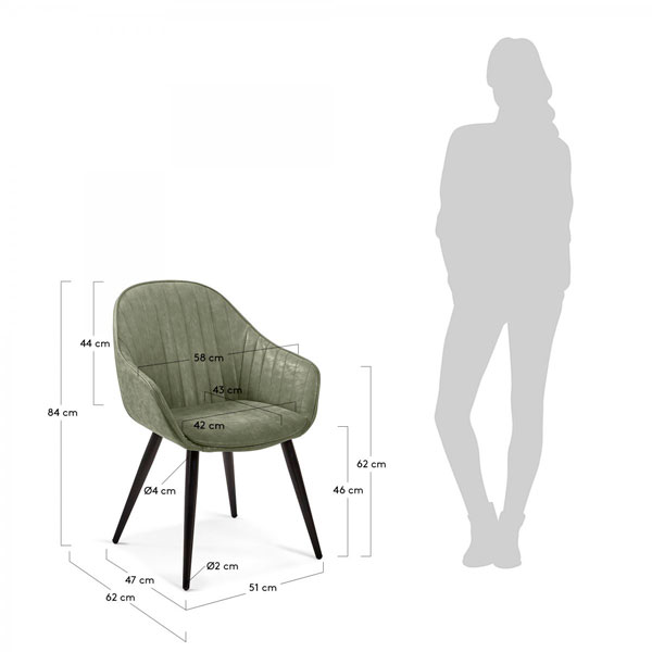 Стул La Forma Herbert Зеленый-4