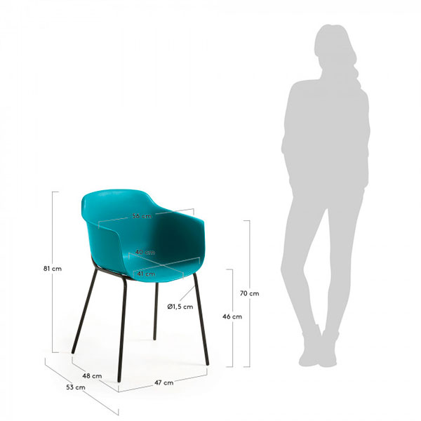 Стул La Forma Khasumi Бирюзовый-5