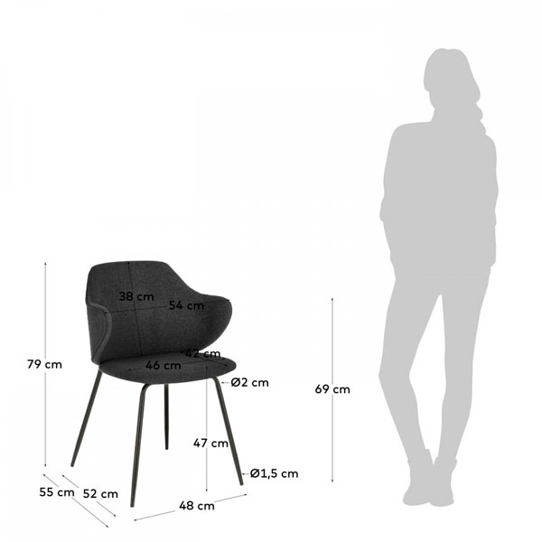 Стілець La Forma Suanne Темно-сірий-6