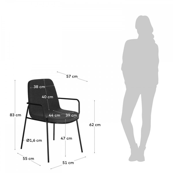 Стілець La Forma Giuilia Темно-сірий-6