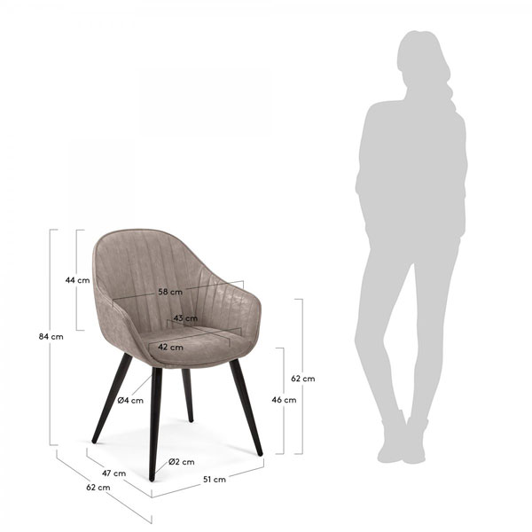 Стілець La Forma Herbert Сіро-коричневий-5