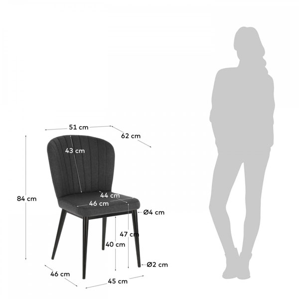 Стул La Forma Madge Темно-серый-5