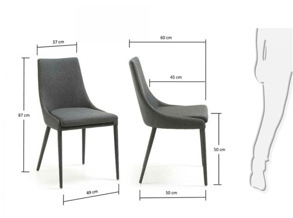 Стілець La Forma DANT Темно-сірий C626J15-5