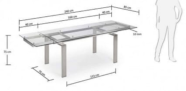 Розкладний обідній стіл La Forma CORONA C095C07-1
