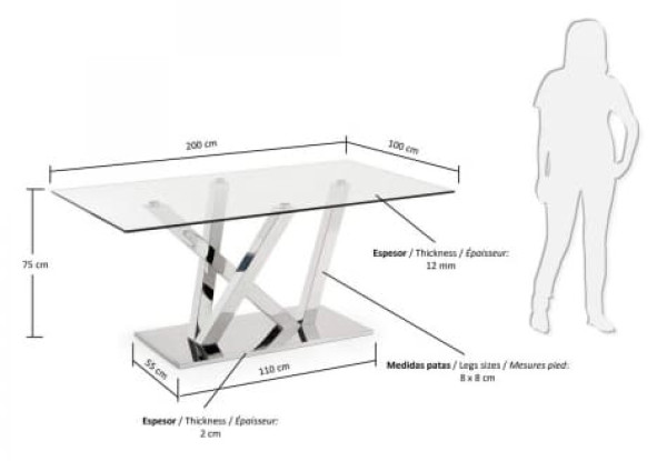 Обеденный стол La Forma UVE C801C07-1