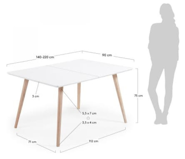 Раскладной обеденный стол La Forma QUATRE C888L05-1