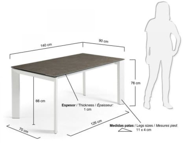 Раскладной обеденный стол La Forma ATTA 140 - 200 СМ CC0179VC-1