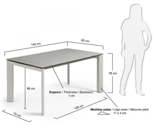 Раскладной обеденный стол La Forma ATTA 140 - 200 СМ CC0182HP-1