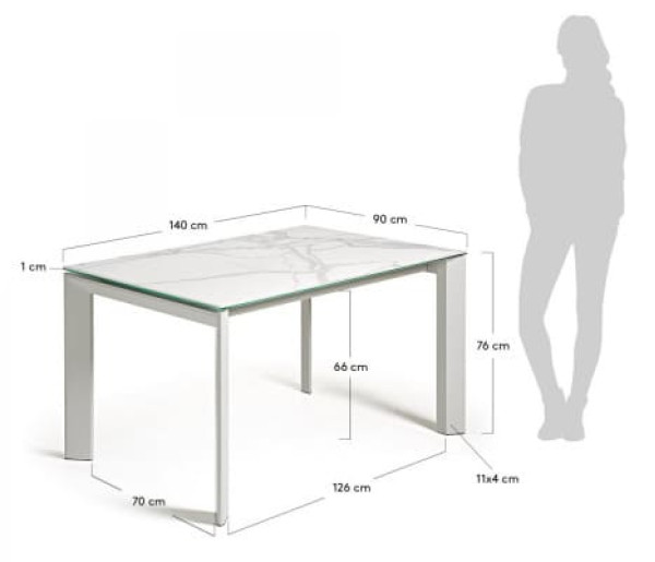 Розкладний обідній стіл La Forma ATTA 140 - 200 СМ CC0182K05-1