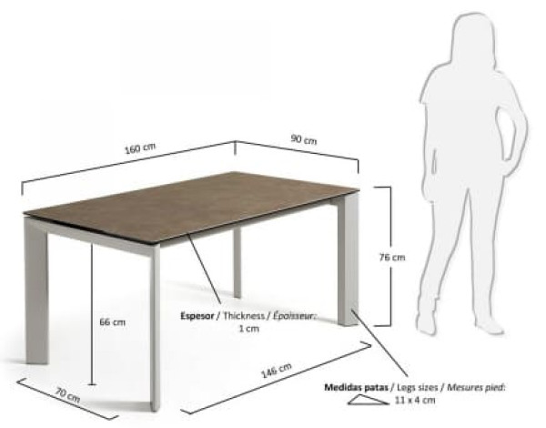 Розкладний обідній стіл La Forma ATTA 160 - 220 СМ CC0183VC-1
