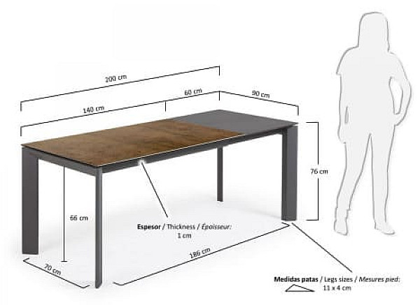 Розкладний обідній стіл La Forma ATTA 140 - 200 СМ CC0185K10-1