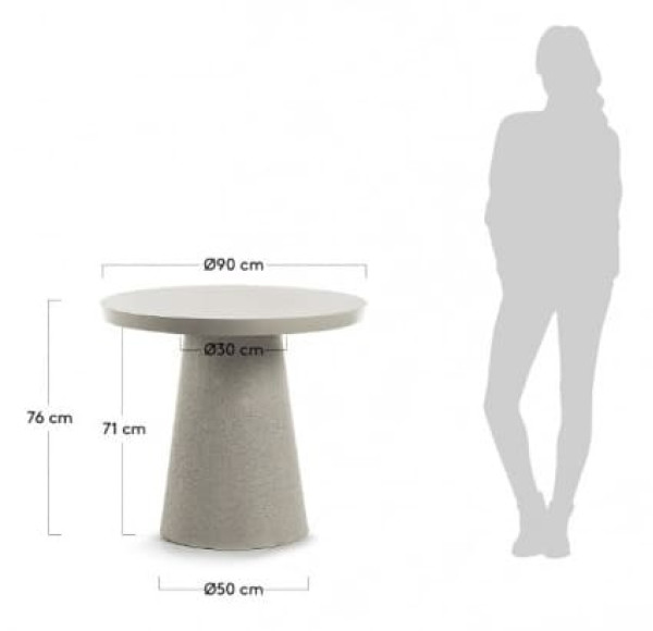 Обеденный стол La Forma RHETTE 90 Серый CC0510RF03-1