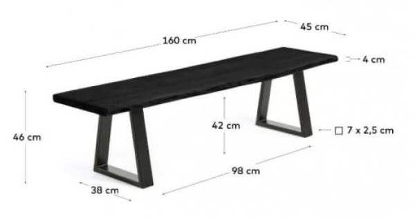 Обеденный стол La Forma SONO 160Х45 СМ Чёрный CC5163M01-1