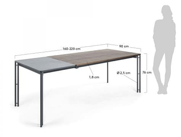 Розкладний обідній стіл La Forma MAHON MH009M09-1