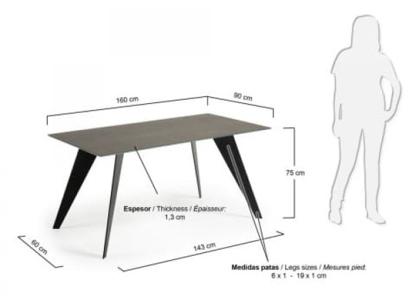 Обідній стіл La Forma NACK 160 СМ C366K09-1