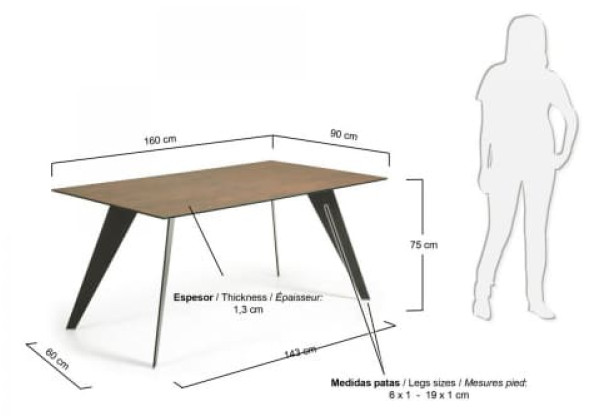 Обеденный стол La Forma NACK 160 СМ C366K10-1