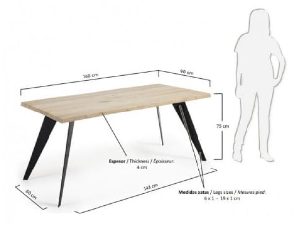 Обеденный стол La Forma NACK 160 СМ C366M33-1
