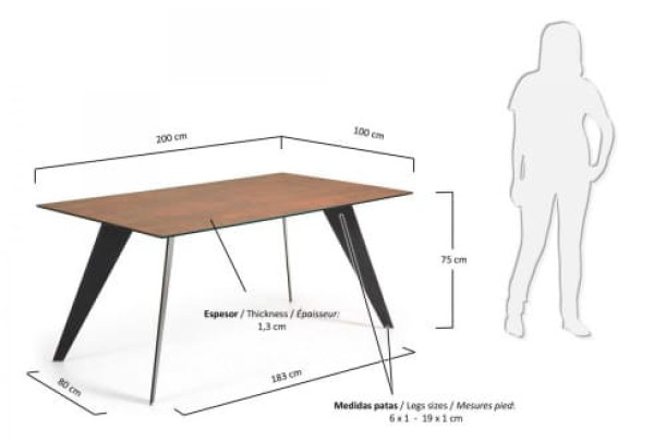 Обеденный стол La Forma NACK 200 СМ C368K10-1