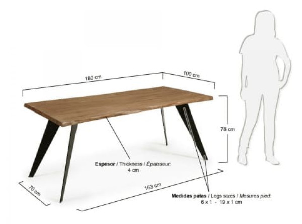 Обеденный стол La Forma NACK 180 СМ C747M90-1