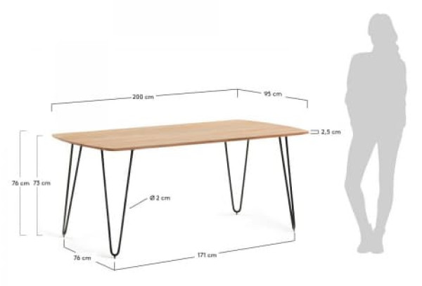 Обеденный стол La Forma BARCLI CC1379M46-1