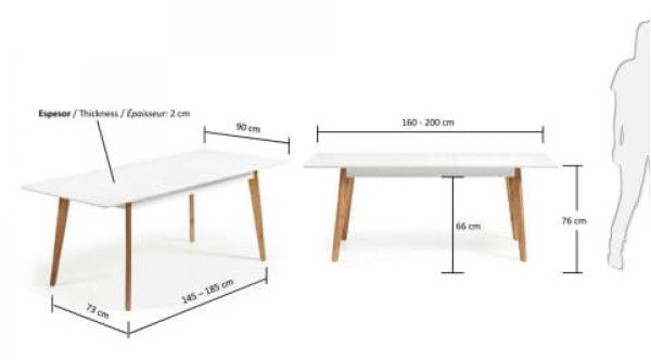 Раскладной обеденный стол La Forma MEETY Y008L05-1