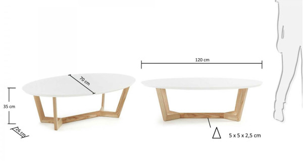 Кавовий стіл La Forma SURF C252L05-3