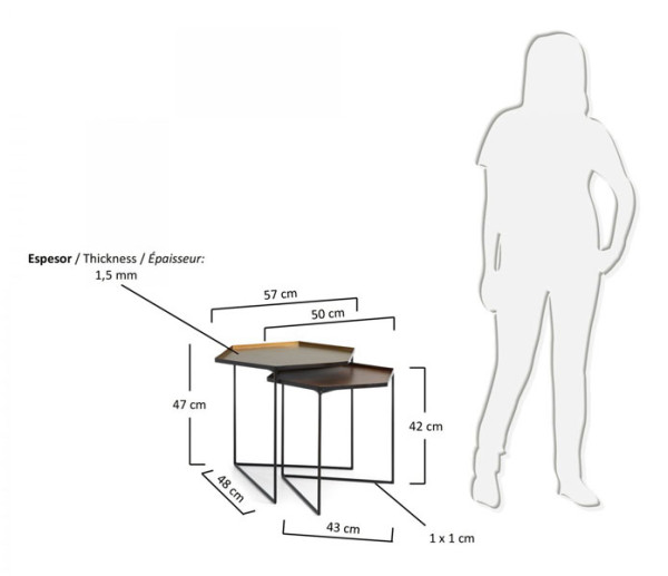 Набір із 2-х кавових столів La Forma VERTIG C AA0141R35-3