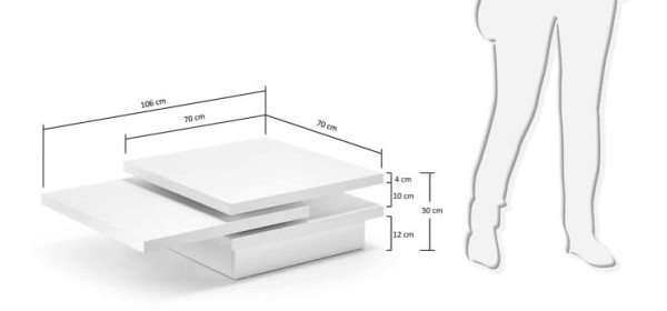 Кавовий стіл розкладний La Forma YUKI C618L05-5