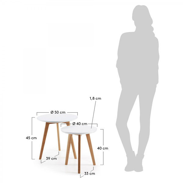Набір із 2-х кавових столів La Forma BRICK C602M05-5
