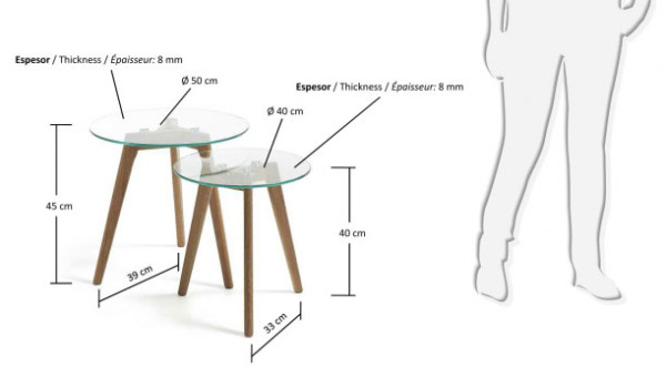 Набір із 2-х кавових столів La Forma BRICK C603C07-5