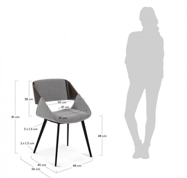 Стілець La Forma Herrick Сірий-5
