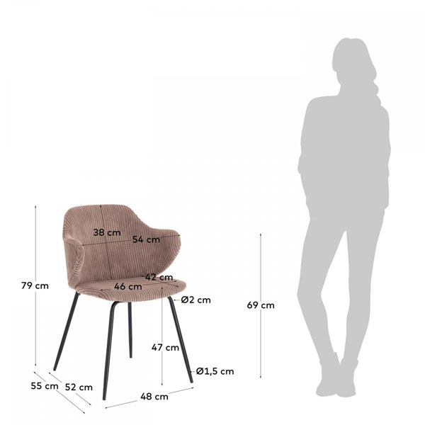 Стілець La Forma Suanne Рожевий вельвет-7