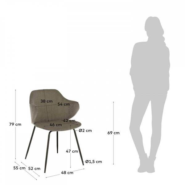 Стілець La Forma Suanne Сірий вельвет-5