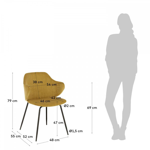 Стул La Forma Suanne Желтый вельвет-5