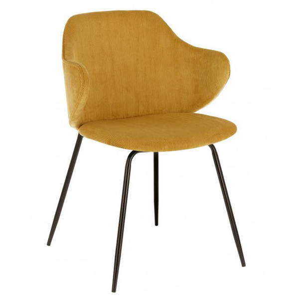 Стул La Forma Suanne Желтый вельвет-0