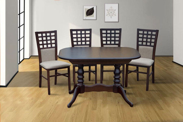 Раскладной обеденный cтол Микс-мебель Шервуд Темный орех-0